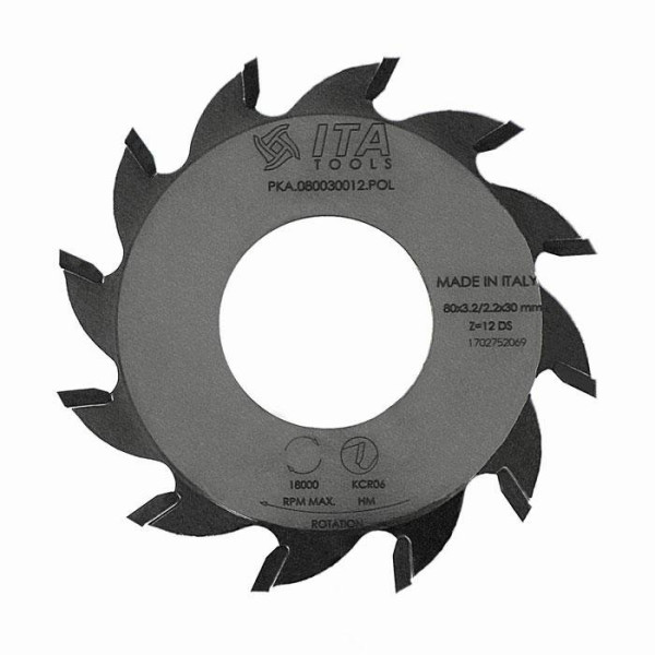Картинка - Пила ITA TOOLS D=80 F=30 Z=12 K/P=3,2/2,2 Зуб: L позитив BI-MATIC PKA.080030012.P0L
