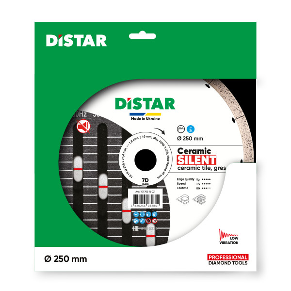 Картинка - Диск алмазный отрезной Distar 1A1R 250X25,4 CERAMIC SILENT