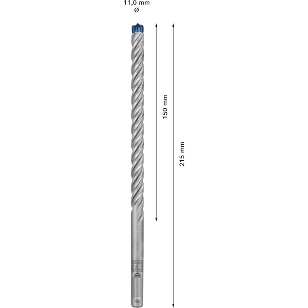 Картинка - Бур по железобетону BOSCH EXPERT SDS Plus-7X 11x150x215 мм