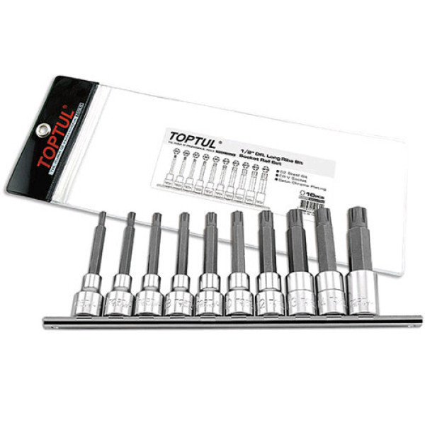 Фото - Набір головки з насадкою TOPTUL 1/2" RIBE M5-M16 10 шт GAAG1003