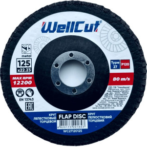 Круг пелюстковий торцевий WellCut 27 125x22,23 мм, P120