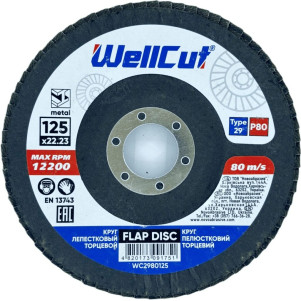Круг пелюстковий торцевий WellCut 29 125x22,23 мм, P80