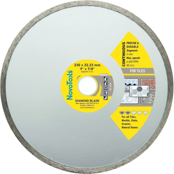 Фото - Диск алмазний NovoTools Basic 230 x 22,23 мм, Плитка