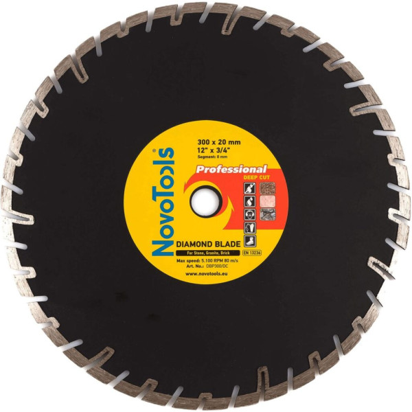 Фото - Диск алмазний NovoTools Profi 300 x 20 мм, Глибокий різ