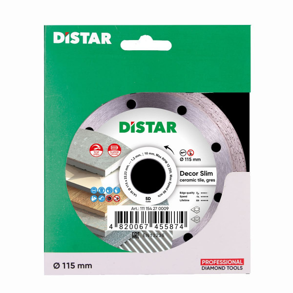 Картинка - Диск алмазный отрезной Distar 1A1R 115x1,2/1,0x8x22,23 Decor Slim