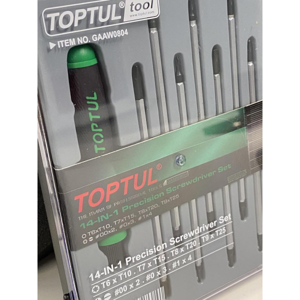 Фото - Набір викруток 14 в 1 TOPTUL T5-T20, PH, SL GAAW0804