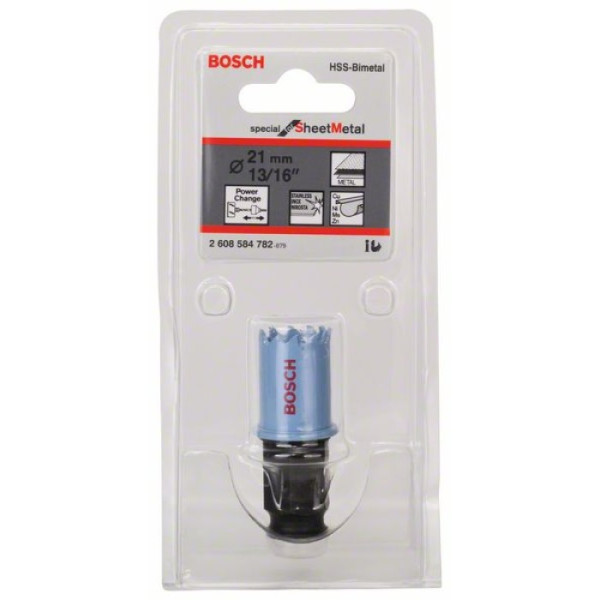Картинка - Коронка биметаллическая Bosch HSS Sheet Metal 21 мм (2608584782)
