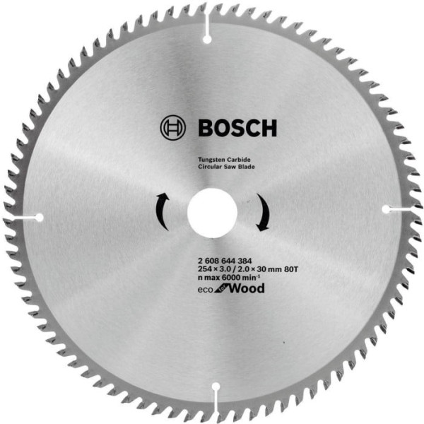 Картинка - Диск пильный Bosch Optiline Wood ECO 254х30х80Т (2608644384)