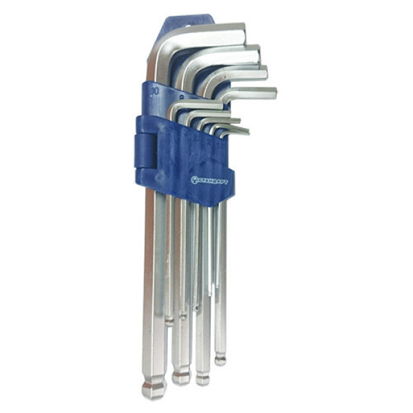 Картинка - Набор ключей шестигранных с шаром СТАНДАРТ 1.5-10 мм 9 шт HKS0903