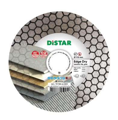Диск алмазный отрезной Distar 1A1R 115x1,6/1,2x25x22,23 Edge Dry
