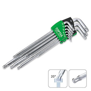Набір ключів TOPTUL TORX T10-T50 9 шт з отвором та кулею GAAL0928