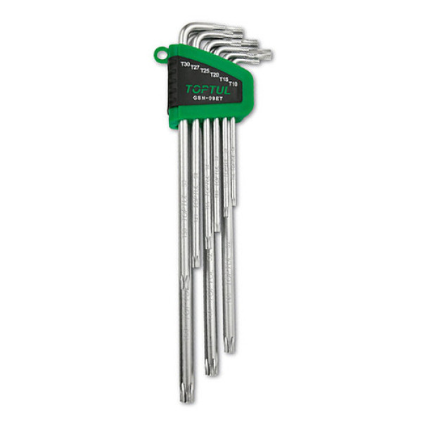Фото - Набір ключів TOPTUL TORX T10-T50 з отвором 9шт GSN-09ET