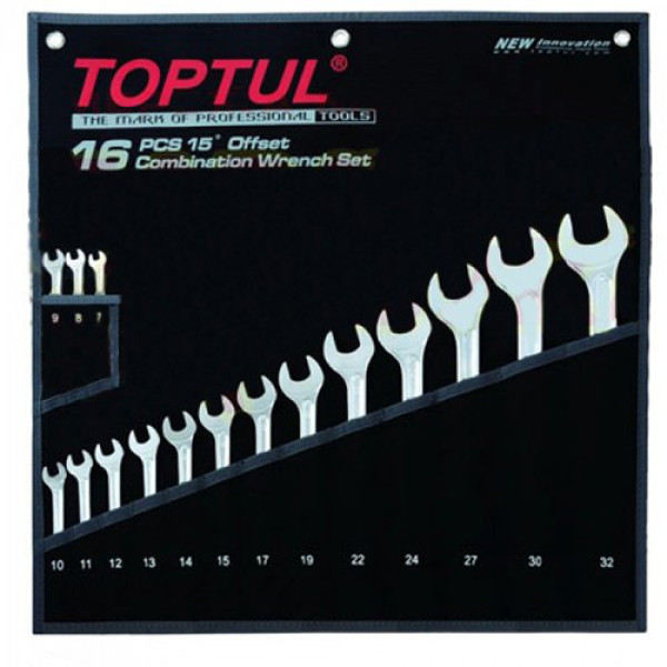 Фото - Набір ключів ріжково-накидних TOPTUL 7-32 16 шт Hi-Performance GPAX1601