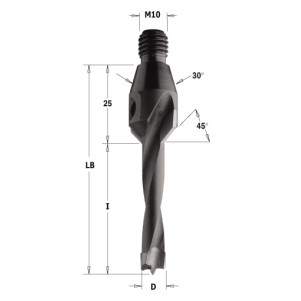 Свердло NP гвинт. хвіст. GZ HW D = 6 I = 30 LB = 55 S = M10 / 30o RH (334.060.12)