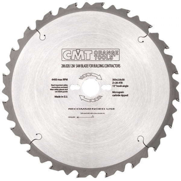 Картинка - Пильный диск по строительному дереву CMT 286.028.16M HM D = 400 F = 30 Z = 28 B = 3,2 / 2,2