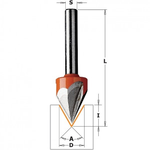 Фреза для гравировки (60 град) HM D = 12,7 I = 11 A = 60 S = 6 (758.001.11)