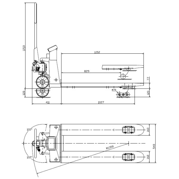 Фото - Візок підйомна гідравлічна Holzmann HUB 25KG