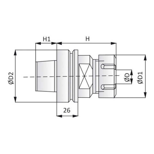 Фото - Патрон HSK63F ER32 DX - RH