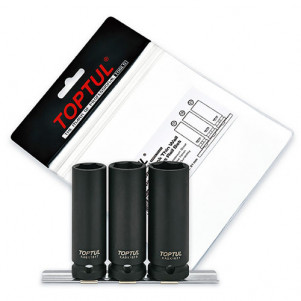 Haбop гoлoвoк удapныx тoнкocтeнныx TOPTUL 1/2" 3 шт GDAG0301