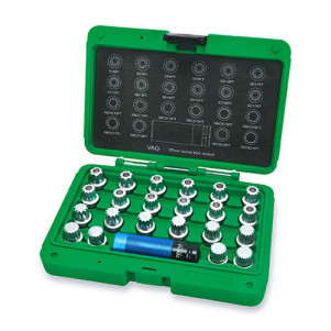 Набор головок для демонтажа секретных болтов TOPTUL VW 23 шт JGAI2302