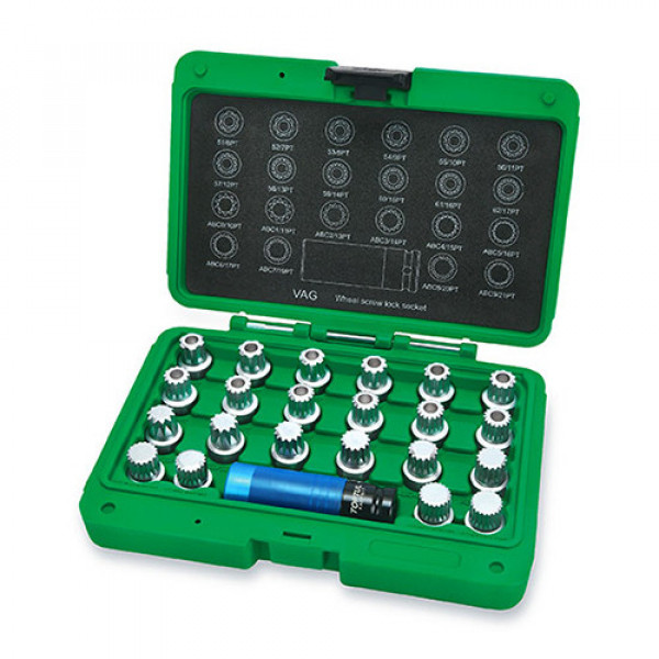 Фото - Набір головок для демонтажу секретних болтів TOPTUL VW 23 шт JGAI2302