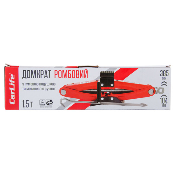 Фото - Домкрат ромбовий CarLife 1,5т 104-385мм SJ222
