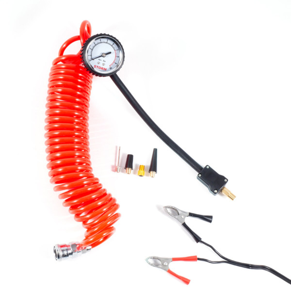 Картинка - Компрессор двухцилиндровый автомобильный Storm Bi-Power10 Атм 85 л/мин 360 Вт