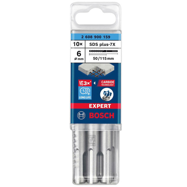 Фото - Бури Bosch SDS Plus-7X д / арм.бетона 6x50x115 мм EXPERT, 10 шт