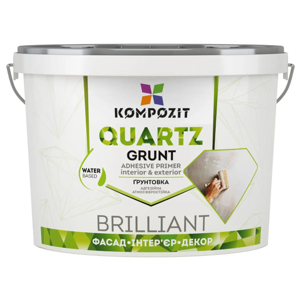 Фото - Грунтовка адгезійна Kompozit Quartz-Grunt біла 14 кг