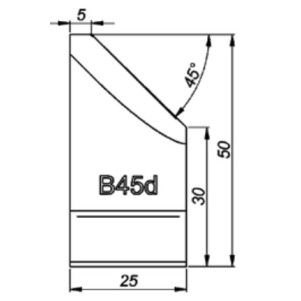 Різець для зовнішньої фаски сталі 45° Promotech B45d NOZ-000041