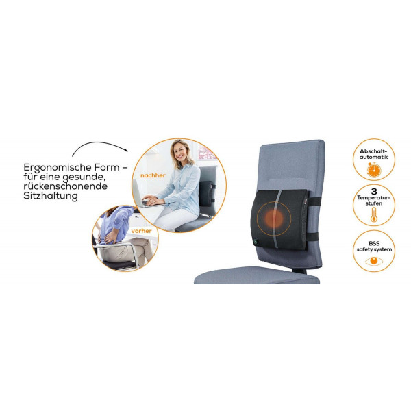 Картинка - Электрогрелка - подушка под поясницу ортопедическая Beurer HK 70