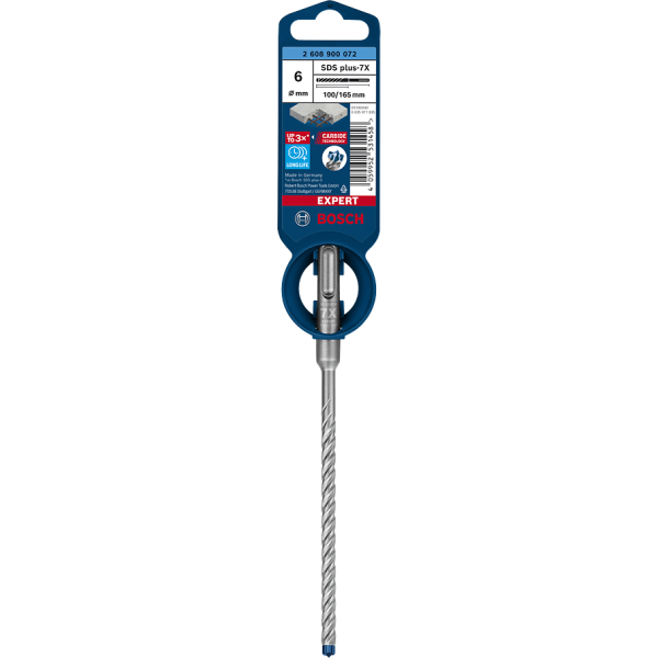 Картинка - Бур по железобетону BOSCH EXPERT SDS Plus-7X 6x100x165 мм