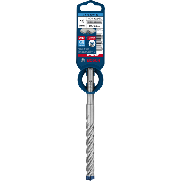 Картинка - Бур по железобетону BOSCH EXPERT SDS Plus-7X 13x100x165 мм