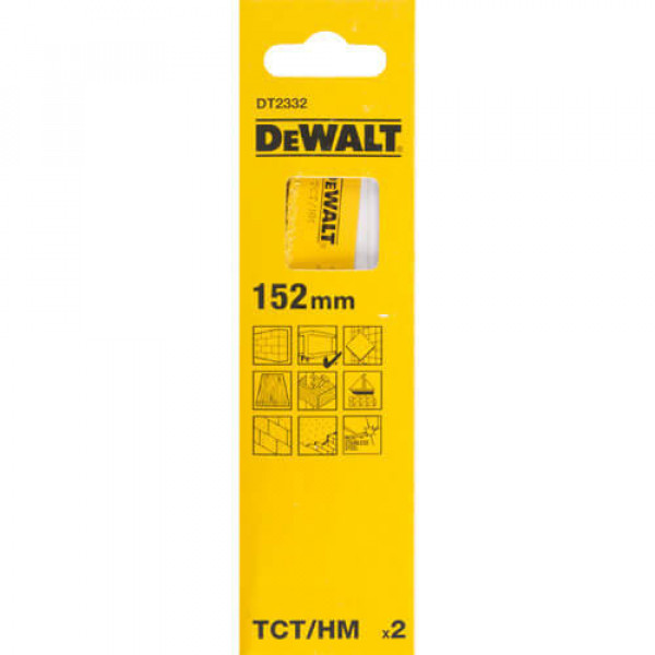 Картинка - Полотно пильное DeWALT по твёрдым метериалам, лёгкий бетон,кирпич,керамика, для сабельных пил, 2 шт.