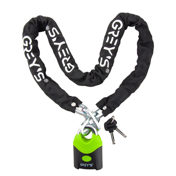 Фото - Велозамок Grey's ланцюговий з навісним замком 8*1200мм