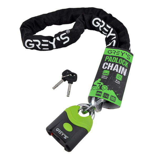 Фото - Велозамок Grey's ланцюговий з навісним замком 8*1200мм