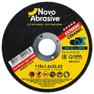 Круг відрізний NovoAbrasive Extreme 41 115 х 1,6 х 22,23 мм, по металу
