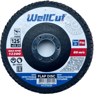 Круг пелюстковий торцевий WellCut 27 125x22,23 мм, P36