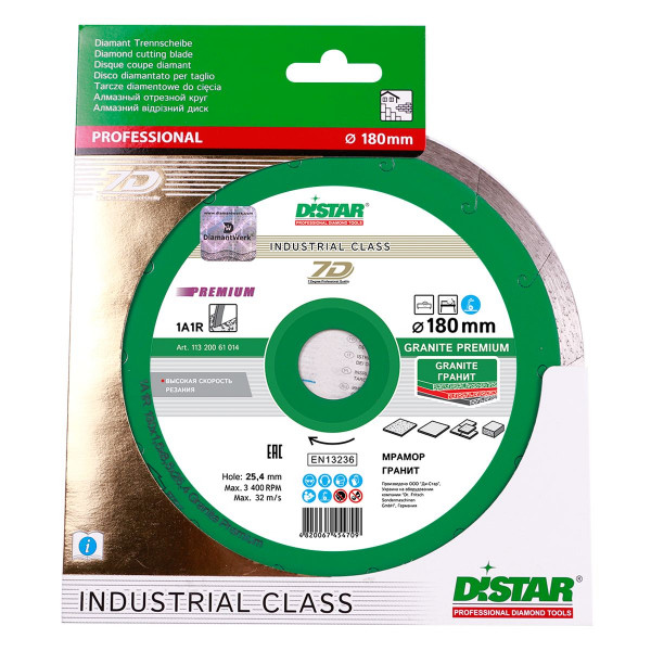 Картинка - Диск алмазный отрезной Distar 1A1R 180x1,6x8,5x25,4 Granite Premium