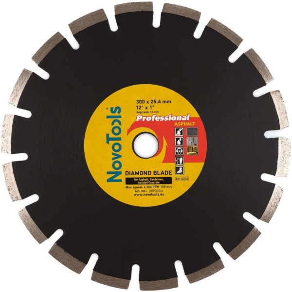 Фото - Диск алмазний NovoTools Profi 300 x 25,4 мм, Асфальт
