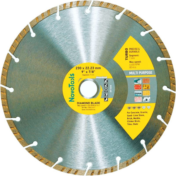 Фото - Диск алмазний NovoTools Standard 230 x 22,23 мм, Турбо
