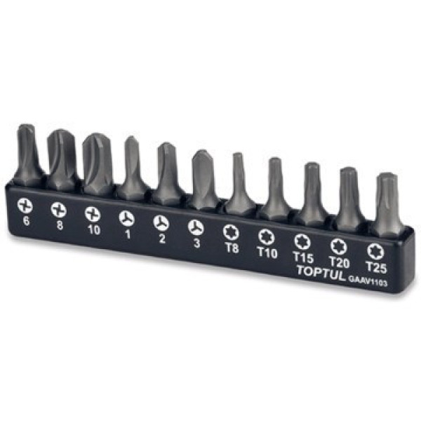 Картинка - Набор бит TOPTUL 1/4" 11 шт GAAV1103