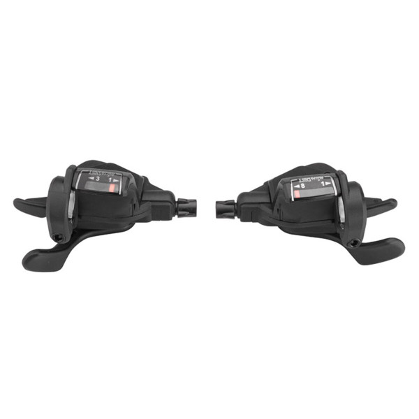 Картинка - Манетки MicroSHIFT Mezzo 3x8s (пара) с индикатором, тросики L2140/1700