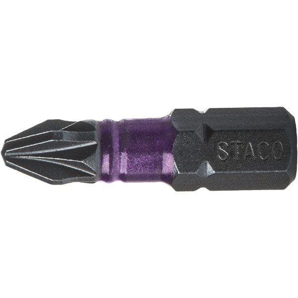 Картинка - Бита 1/4 "PZ2x25mm ударная 6 шт. Фиолетовая (20796.STACO)