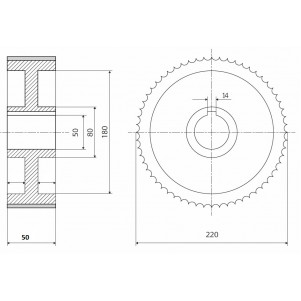 Ролик 220-50-50-14 Z chrom Профиль B, Прямой Weinig