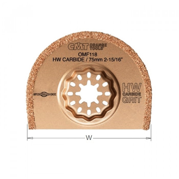 Картинка - Пильное полотно осциляционное W = 75 K = 2,2 1 шт. STARLOCK (OMF118-X1)