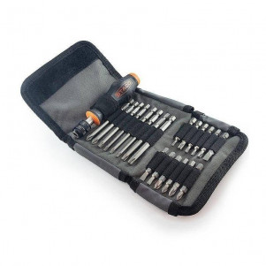 Набор 21шт. бит 1/4 "25мм i 90мм TX, PH, PZ, Плоские с магнитным держателем, матерчатый чехол (20960.STACO)