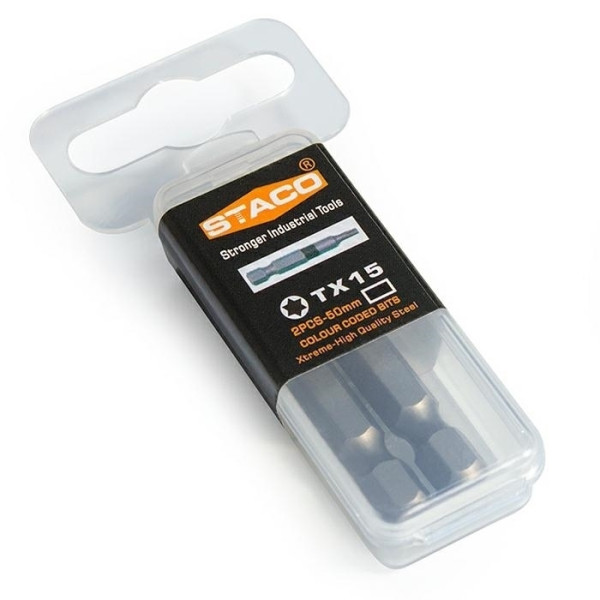 Фото - Біта 1/4 "TX15x50мм 2шт чорні (21820.STACO)