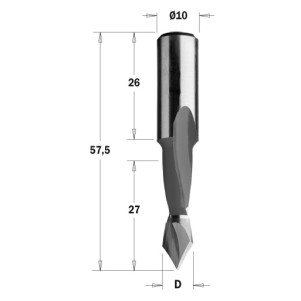 Свердло HW PD = 10 I = 27 L = 57,5 ​​S = 10x26 RH (313.100.11)
