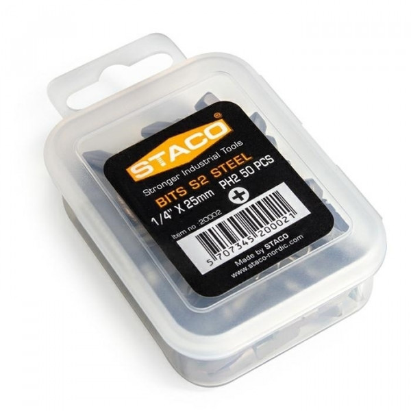 Картинка - Биты 1/4 "PH2x25mm 50 шт. (20002.STACO)